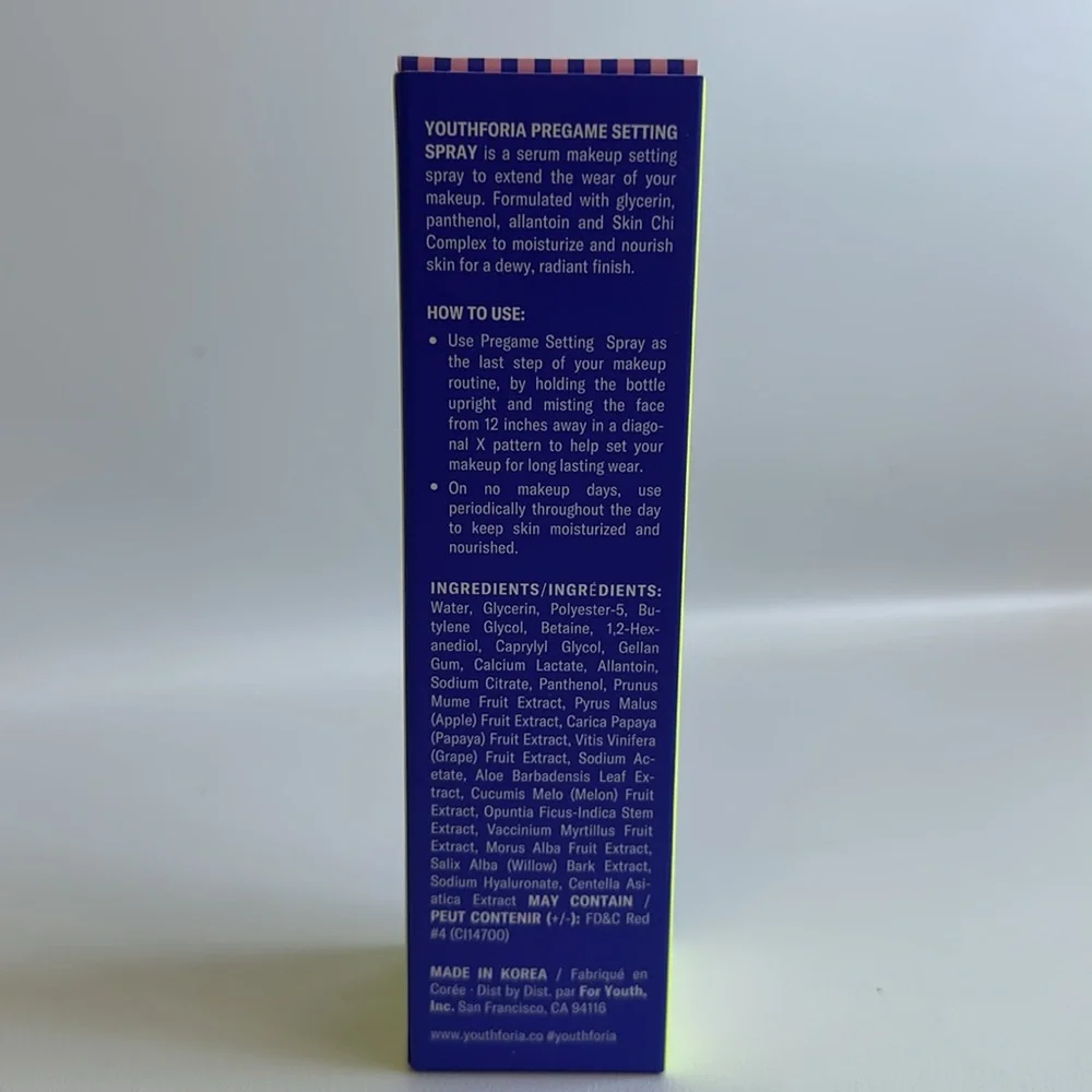NIB Youthforia Pregame Setting Spray